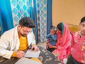 JAMMU, DEC 5 (UNI):- Local availing medical facility at the health check-up camp at Akhnoor in Jammu on Tuesday.UNI PHOTO-95U JAMMU, DEC 5 (UNI):- Local availing medical facility at the health check-up camp at Akhnoor in Jammu on Tuesday.UNI PHOTO-95U