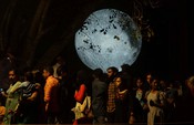 THUIRUVANANTHAPURAM, DEC 5 (UNI);-The ‘Museum of the Moon’ installation ,a breathtaking display of the lunar model created by British artist Luke Jerram,dew an awe-struck crow at kankakunnu Palace, in Thiruvananthapuram on Tuseday.UNI PHOTO-116U THUIRUVANANTHAPURAM, DEC 5 (UNI);-The ‘Museum of the Moon’ installation ,a breathtaking display of the lunar model created by British artist Luke Jerram,dew an awe-struck crow at kankakunnu Palace, in Thiruvananthapuram on Tuseday.UNI PHOTO-116U
