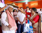 GUWAHATI, JULY 16 (UNI) :- Congress President Mallikarjun Kharge Being felicitated during a Congress Workers Meeting at Chaygaon, Guwahati on Wednesday. UNI PHOTO - 110U GUWAHATI, JULY 16 (UNI) :- Congress President Mallikarjun Kharge Being felicitated during a Congress Workers Meeting at Chaygaon, Guwahati on Wednesday. UNI PHOTO - 110U