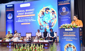 NEW DELHI, 15 JUL (UNI):- Minister of State (Independent Charge) for Skill Development and Entrepreneurship and Education, Jayant Chaudhary addressing at the celebration of the 11th Anniversary of the Skill India Mission on the occasion of World Youth Skills Day 2026, in New Delhi on Wednesday. UNI PHOTO-81U