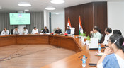 NEW DELHI, 15 JUL (UNI):- Minister of State (Independent Charge) for Ayush and Health and Family Welfare, Prataprao Jadhav interacting with media at the Memorandum of Understanding (MoU) signing ceremony between the Ministry of Ayush and the University of Delhi to strengthen collaboration in the fields of Ayurveda, medicinal plants, research and academic exchange, in New Delhi on Wednesday. UNI PHOTO-88U