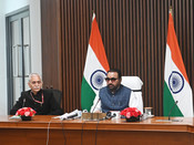 NEW DELHI, 15 JUL (UNI):- Minister of State (Independent Charge) for Ayush and Health and Family Welfare, Prataprao Jadhav interacting with media at the Memorandum of Understanding (MoU) signing ceremony between the Ministry of Ayush and the University of Delhi to strengthen collaboration in the fields of Ayurveda, medicinal plants, research and academic exchange, in New Delhi on Wednesday. UNI PHOTO-89U